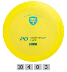 Дискгольф DISCMANIA Водитель на дистанции C-LINE PD Yellow 10/4/0/3 цена и информация | Диск-гольф | 220.lv