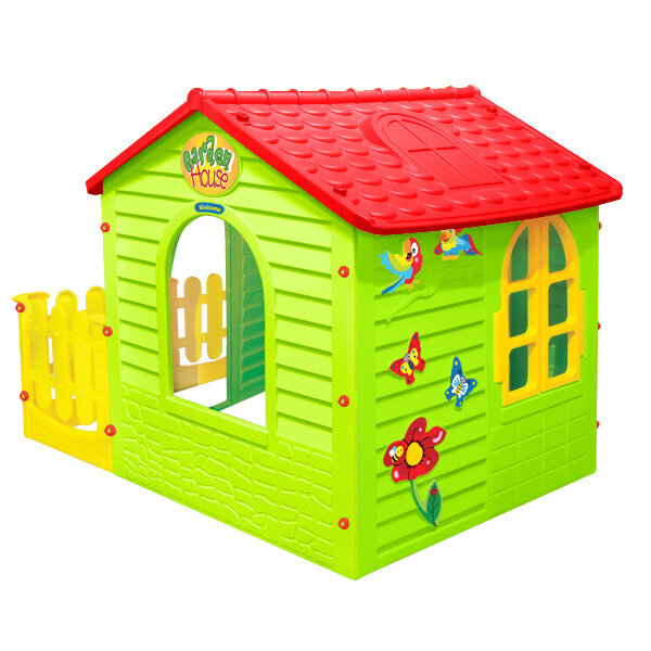 Plastmasas rotaļu māja Mochtoys 165x120x120,5 cm ar lielu žogu, 10839, +1 цена и информация | Bērnu rotaļu laukumi, mājiņas | 220.lv