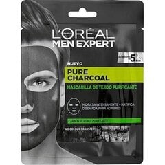 Sejas maska Pure Charcoal L'Oreal Make Up cena un informācija | Sejas maskas, acu maskas | 220.lv