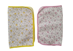 Комплект непромокаемых пеленок 50x60 см, розовый и желтый, 2 шт. цена и информация | Пеленальные доски и пеленки | 220.lv