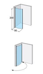 Полукруглая душевая стенка Ifö Space SBVK 900 H White, прозрачное стекло цена и информация | Душевые двери и стены | 220.lv