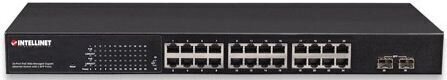 Slēdzis Intellinet GigaBit 24x 10/100/1000 RJ45 PoE+ 2x SFP, pārvaldāms цена и информация | Komutatori (Switch) | 220.lv