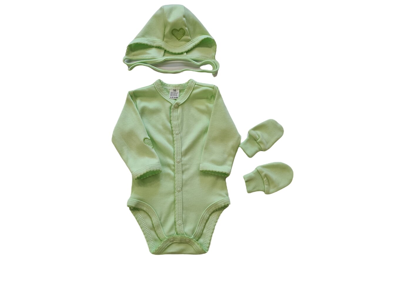 5 gabalu pūriņš zaļā krāsā цена и информация | Apģērbu komplekti jaundzimušajiem | 220.lv