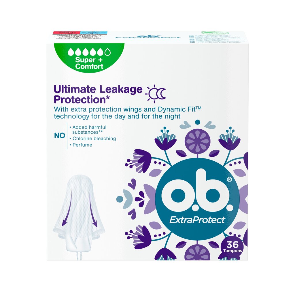 Tamponi O.B. ProComfort Extra Protect Super Plus 36 gab. цена и информация | Tamponi, higiēniskās paketes, ieliktnīši | 220.lv