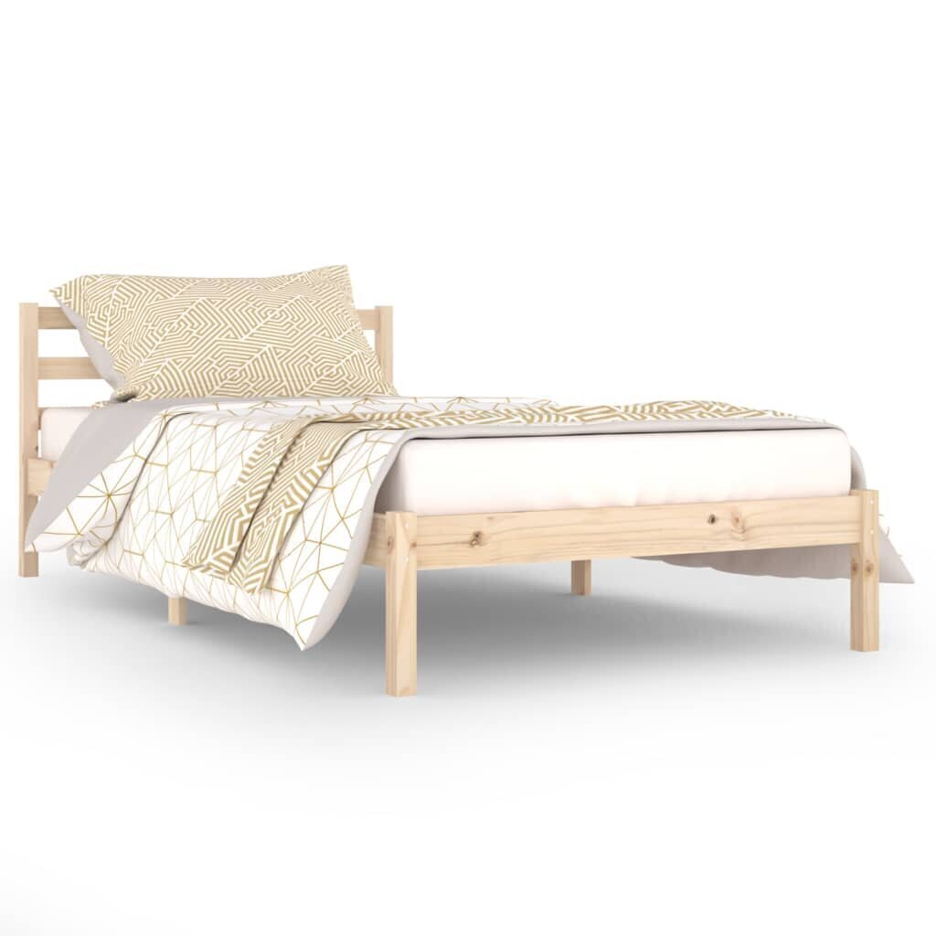 810420 vidaXL Bed Frame Solid Wood Pine 100x200 cm cena un informācija | Gultas | 220.lv