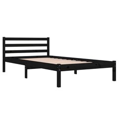 810424 vidaXL Bed Frame Solid Wood Pine 100x200 cm Black цена и информация | Кровати | 220.lv