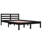 810429 vidaXL Bed Frame Solid Wood Pine 120x200 cm Black cena un informācija | Gultas | 220.lv