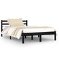 810429 vidaXL Bed Frame Solid Wood Pine 120x200 cm Black cena un informācija | Gultas | 220.lv