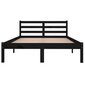 810429 vidaXL Bed Frame Solid Wood Pine 120x200 cm Black cena un informācija | Gultas | 220.lv