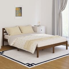 810433 vidaXL Bed Frame Solid Wood Pine 140x200 cm Honey Brown cena un informācija | Gultas | 220.lv