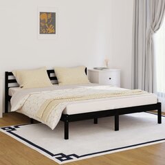 810444 vidaXL Bed Frame Solid Wood Pine 160x200 cm Black цена и информация | Кровати | 220.lv