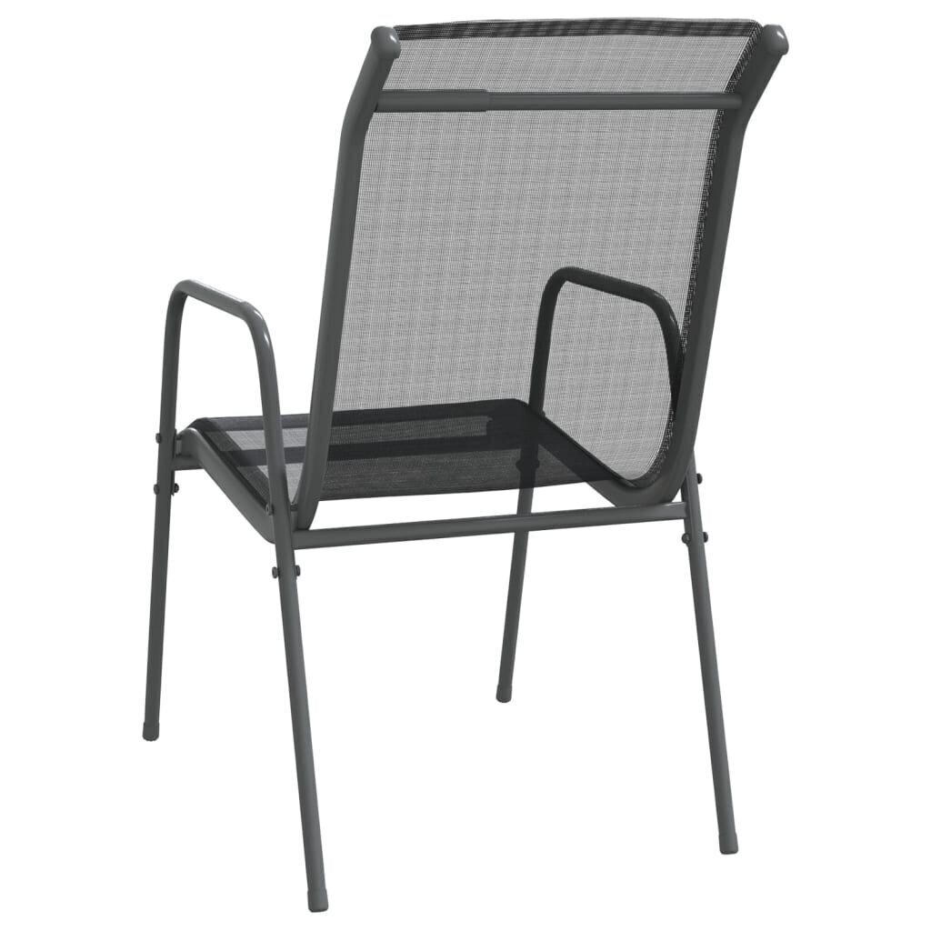 vidaXL dārza krēsli, 2 gab., tērauds un tekstilēns, melni цена и информация | Dārza krēsli | 220.lv