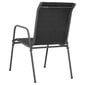 vidaXL dārza krēsli, 2 gab., tērauds un tekstilēns, melni cena un informācija | Dārza krēsli | 220.lv