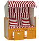 vidaXL sauļošanās krēsls ar jumtu un spilveniem, PE rotangpalma, koks цена и информация | Dārza krēsli | 220.lv