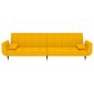 vidaXL 2-vietīga dīvāngulta ar diviem spilveniem, dzeltens samts cena un informācija | Dīvāni | 220.lv