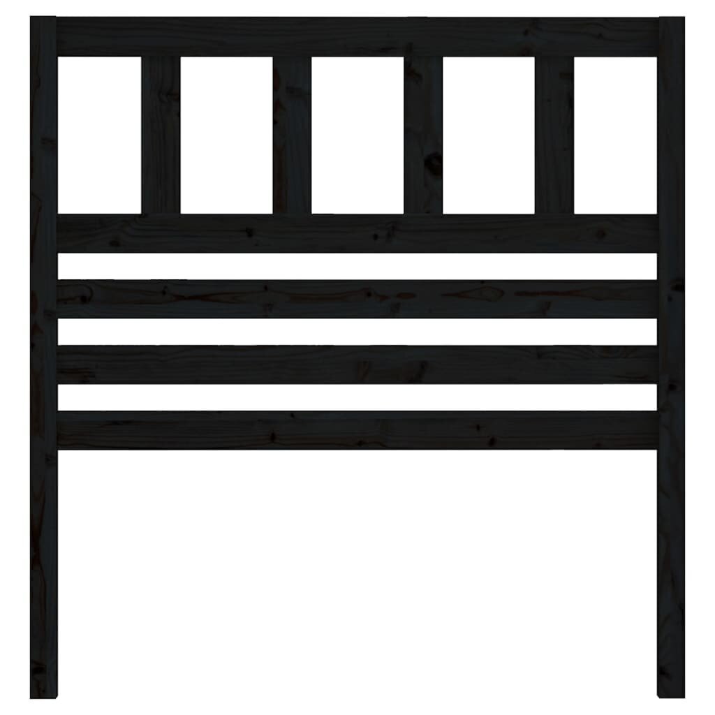 vidaXL gultas galvgalis, melns, 81x4x100 cm, priedes masīvkoks cena un informācija | Gultas | 220.lv