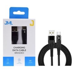 Кабель USB-C JML CD-107 25см / 2А черный цена и информация | Кабели для телефонов | 220.lv