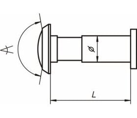 Durvju acis LOB JY3 50-85 mm цена и информация | Дверные звонки, глазки | 220.lv