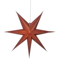 Papīra zvaigzne karināma sarkana 60x60cm cena un informācija | Ziemassvētku dekorācijas | 220.lv