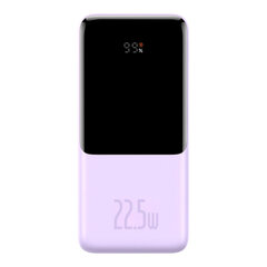 Зарядное устройство Baseus Qpow power bank 10000mAh built-in USB Type-C cable 22.5W Quick Charge SCP AFC FCP purple (PPQD020105) цена и информация | Зарядные устройства Power bank | 220.lv