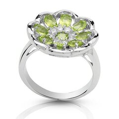Серебряное (925) кольцо с драгоценными камнями, код F50142 цена и информация | Кольца | 220.lv