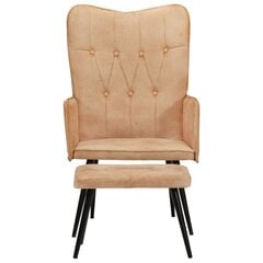 vidaXL atpūtas krēsls ar kājsoliņu, krēmkrāsas audums цена и информация | Кресла для отдыха | 220.lv