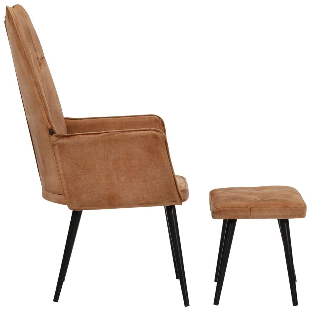 vidaXL atpūtas krēsls ar kājsoliņu, brūns audums cena un informācija | Atpūtas krēsli | 220.lv