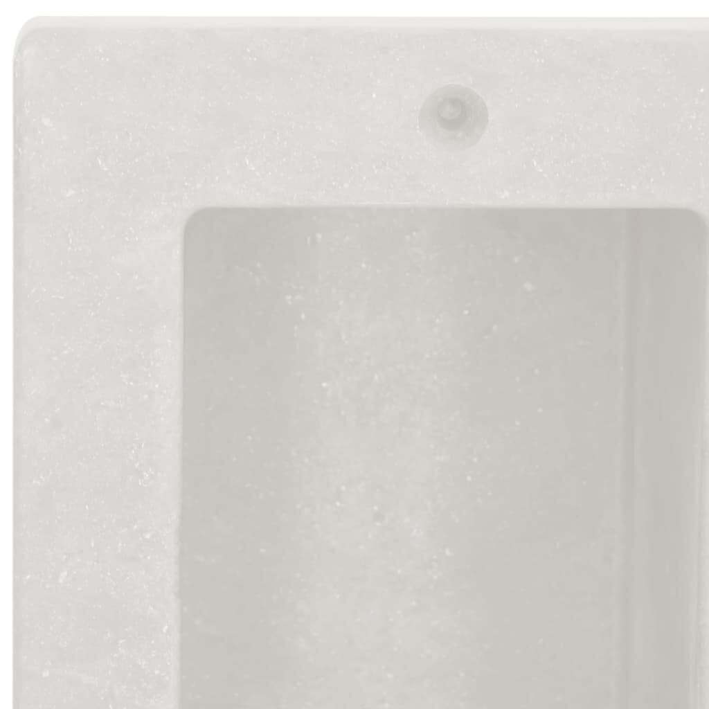 vidaXL dušas nišas plaukts, 2 nodalījumi, matēti balts, 41x51x10 cm cena un informācija | Vannas istabas aksesuāri | 220.lv