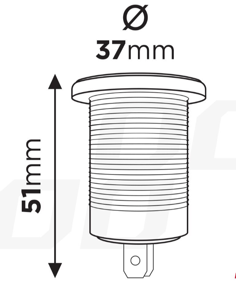 Ūdensizturīgs telefona lādētājs ar digitālo voltometru, 2xUSB 12/24V MOD-11 cena un informācija | Auto 12V el. piederumi | 220.lv