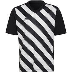 Bērnu T-krekls Adidas Entrada 22 Graphic Jersey HF0123, melns/balts cena un informācija | Futbola formas un citas preces | 220.lv