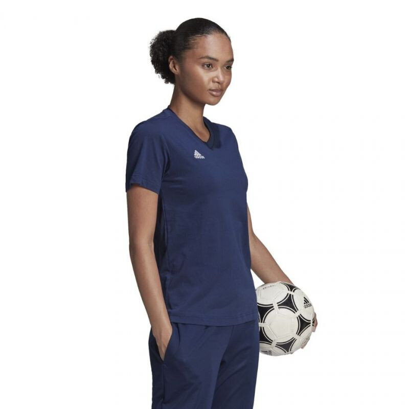 Sieviešu T-krekls Adidas Entrada 22 HC0440, tumši zils cena un informācija | Futbola formas un citas preces | 220.lv