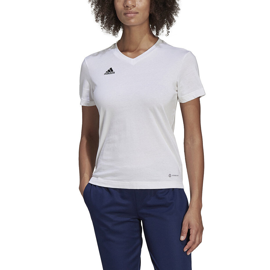 Sieviešu T-krekls adidas Entrada 22 HC0442, balts cena un informācija | T-krekli sievietēm | 220.lv