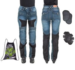 Sieviešu Kevlar moto džinsi W-Tec Bolftyna, zili-melni, XS cena un informācija | Moto bikses | 220.lv