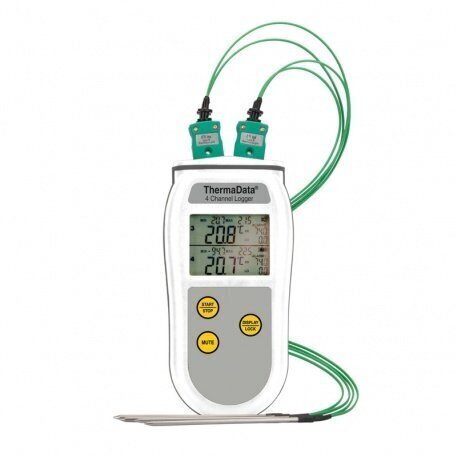 ThermaData 4 Daudzfunkcionāls 4 kanālu temperatūras reģistrators ekstremālu temperatūru mērīšanai ETI 291-401 (no -99,9 līdz 1372 °C) cena un informācija | Mitruma, temperatūras, pH, ORP mērītāji | 220.lv
