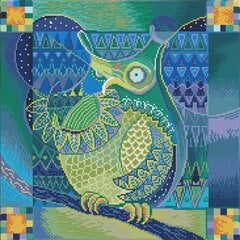 Dimantu mozaīka Indian owl 51,50 x 51,50 cm cena un informācija | Dimantu mozaīkas | 220.lv