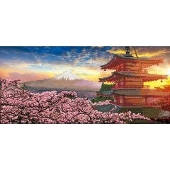 Dimantu mozaīka Mout Fuji and chureito Pagoda at sunset Japan 33x72 cm cena un informācija | Dimantu mozaīkas | 220.lv