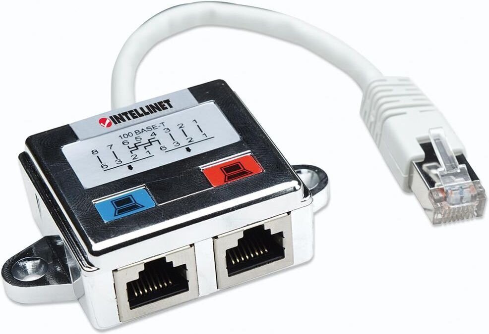 Intellinet adaptera sadalītājs LAN RJ45 / 2x RJ45 ekranēts FTP цена и информация | Adapteri un USB centrmezgli | 220.lv