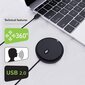 Konferences mikrofons Techly 360 ° USB 2.0 ar izslēgšanas funkciju цена и информация | Mikrofoni | 220.lv