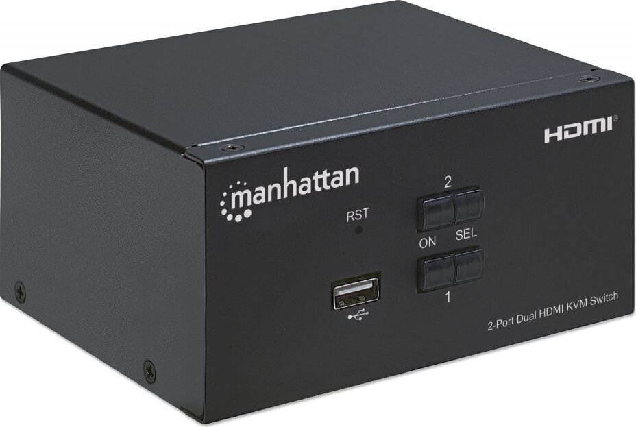 KVM slēdzis Manhattan HDMI/USB 2x1 Dual-Monitor Video 4K*30Hz цена и информация | Komutatori (Switch) | 220.lv