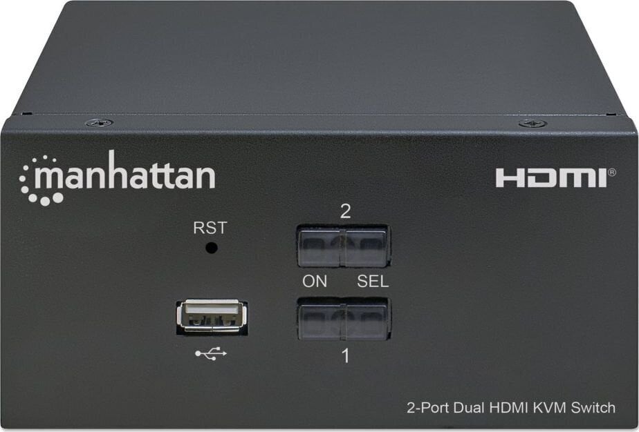 KVM slēdzis Manhattan HDMI/USB 2x1 Dual-Monitor Video 4K*30Hz cena un informācija | Komutatori (Switch) | 220.lv