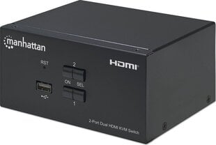 KVM slēdzis Manhattan HDMI/USB 2x1 Dual-Monitor Video 4K*30Hz цена и информация | Коммутаторы (Switch) | 220.lv