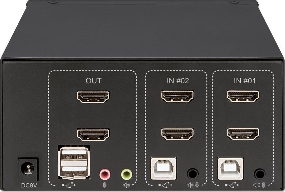 KVM slēdzis Manhattan HDMI/USB 2x1 Dual-Monitor Video 4K*30Hz cena un informācija | Komutatori (Switch) | 220.lv