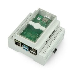 Korpuss piemērots Raspberry Pi 4B DIN sliedēm - Multicomp Pro - pelēks cena un informācija | Atvērtā koda elektronika | 220.lv