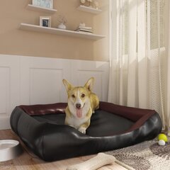 vidaXL suņu gulta, melna ar brūnu, 105x80x25 cm, mākslīgā āda cena un informācija | Suņu gultas, spilveni, būdas | 220.lv