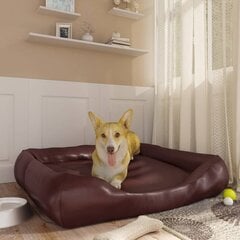 vidaXL suņu gulta, brūna, 105x80x25 cm, mākslīgā āda цена и информация | Лежаки, домики | 220.lv