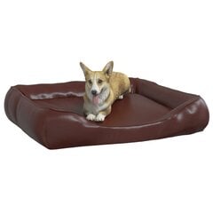 vidaXL suņu gulta, brūna, 105x80x25 cm, mākslīgā āda cena un informācija | Suņu gultas, spilveni, būdas | 220.lv
