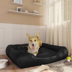 vidaXL suņu gulta, melna, 80x68x23 cm, mākslīgā āda цена и информация | Лежаки, домики | 220.lv