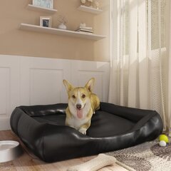 vidaXL suņu gulta, melna, 105x80x25 cm, mākslīgā āda cena un informācija | Suņu gultas, spilveni, būdas | 220.lv