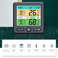 Цифровой термометр-гигрометр и будильник цена и информация | Метеорологические станции, термометры | 220.lv