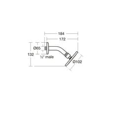 Idealrain dušas galva Ø100 mm ar silikona smidzinātājiem un elkoni 118 mm, hromēta B9436AA cena un informācija | Aksesuāri jaucējkrāniem un dušai | 220.lv